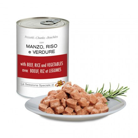 Bouchées avec BOEUF, RIZ et LÉGUMES pour chats, 405 g