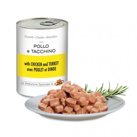 Bouchées avec POULET et DINDE pour chiens, 405 g