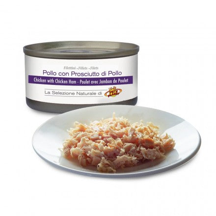 Filets de POULET au naturel avec JAMBON de POULET 85 g