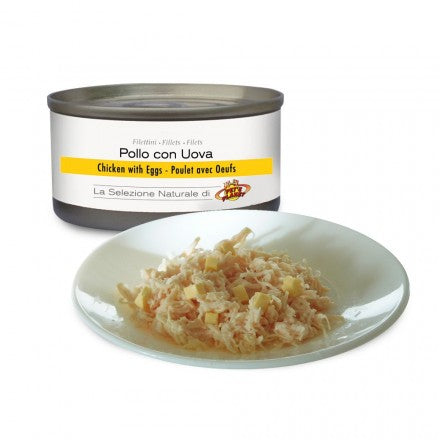 Filets de POULET au naturel avec OEUFS pour chats, 85 g