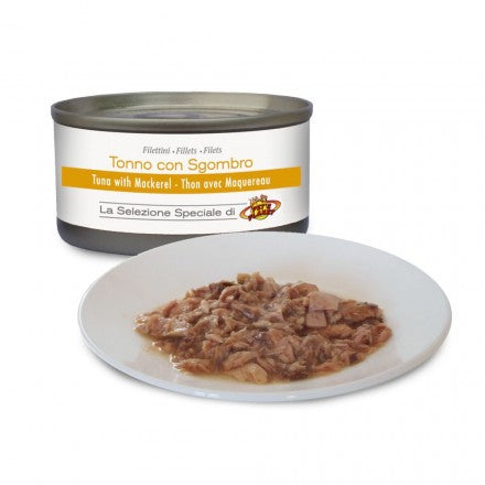 Filets de THON au naturel avec MAQUEREAUX pour chats, 85 g